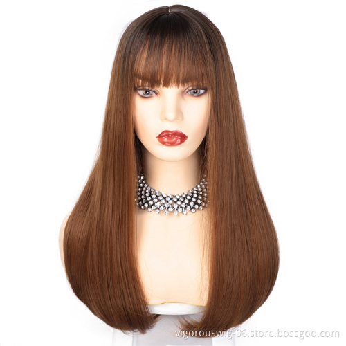 Qingdao factory wholesale long heat resistant fiber hair wigs for women high quality lace synthetic hair wigs